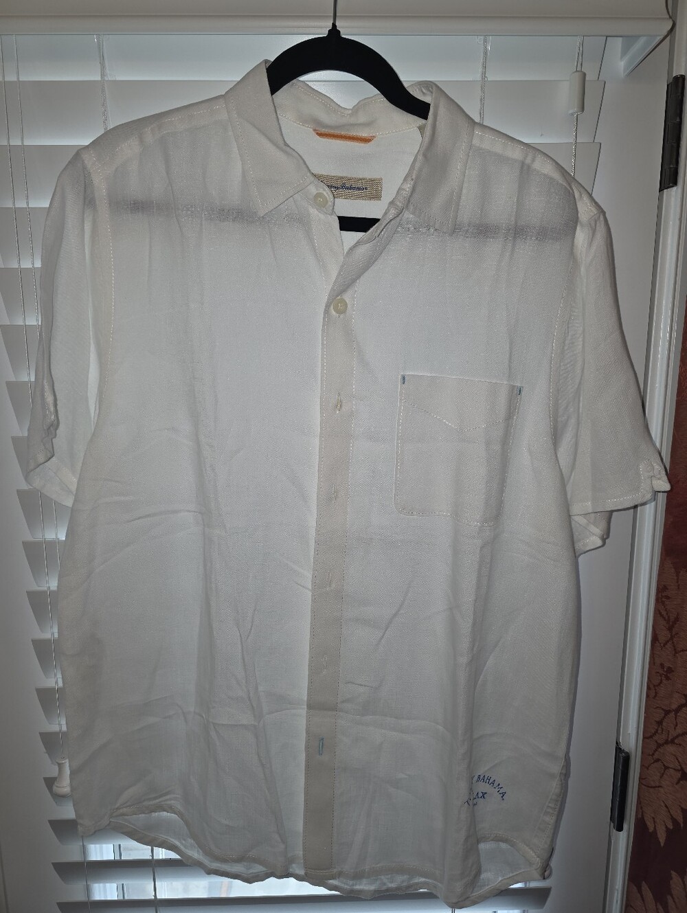 Tommy Bahama White Short-Sleeve Casual Button-Down Shirt